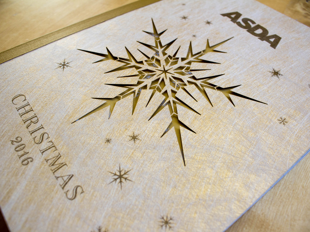 laser cut snowflake ASDA Christmas in July cover